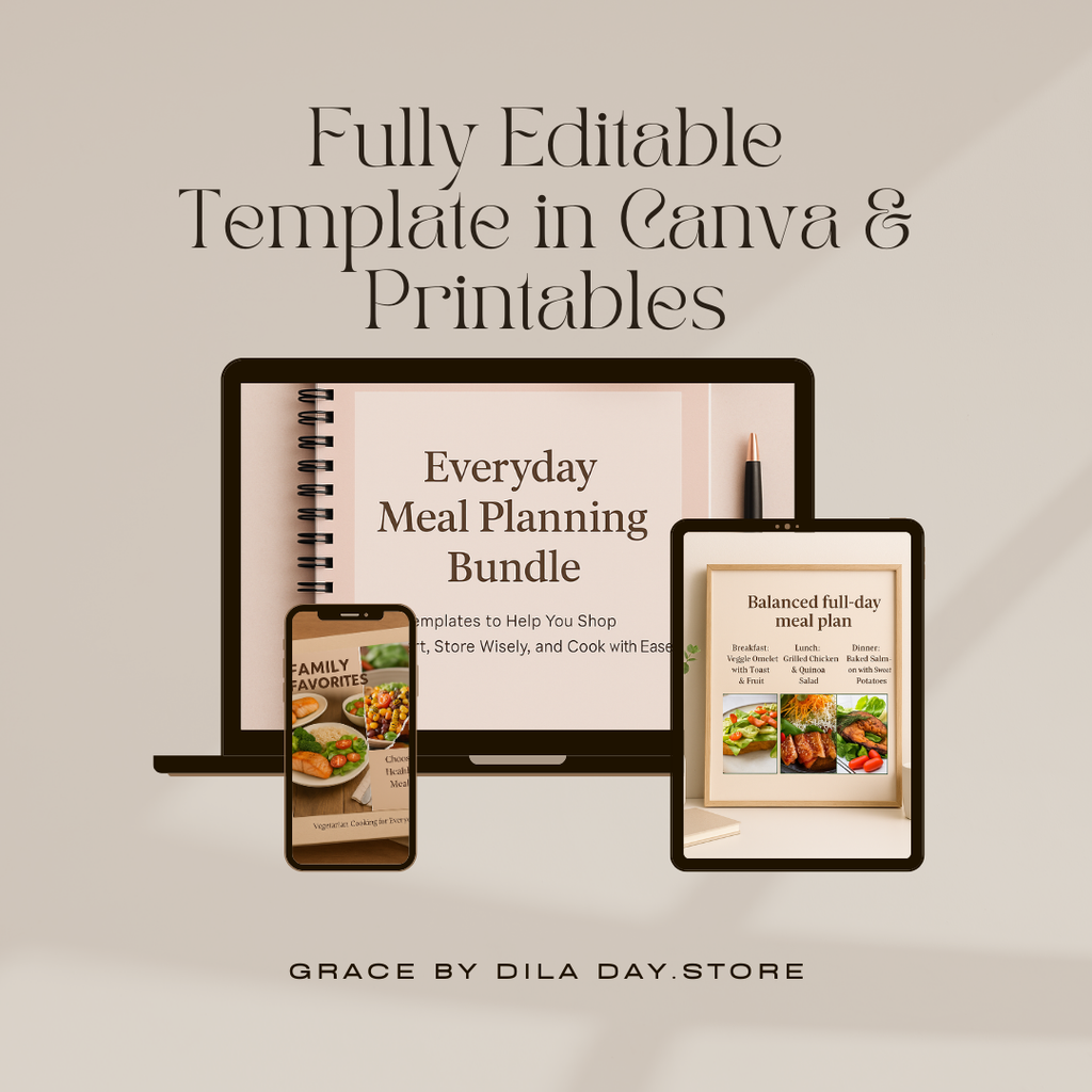 Everyday Meal Planning Bundle -Plan smarter. Shop wiser. Cook with grace.