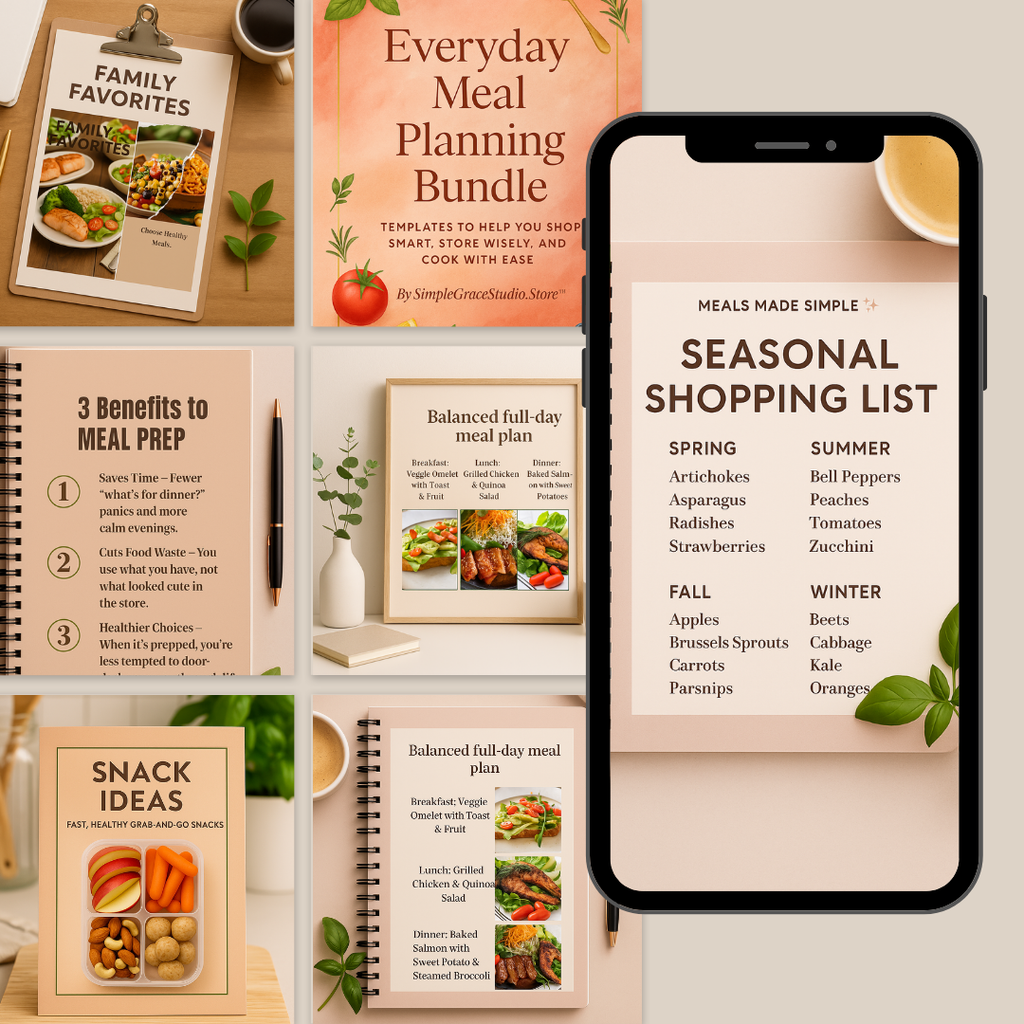 Everyday Meal Planning Bundle -Plan smarter. Shop wiser. Cook with grace.