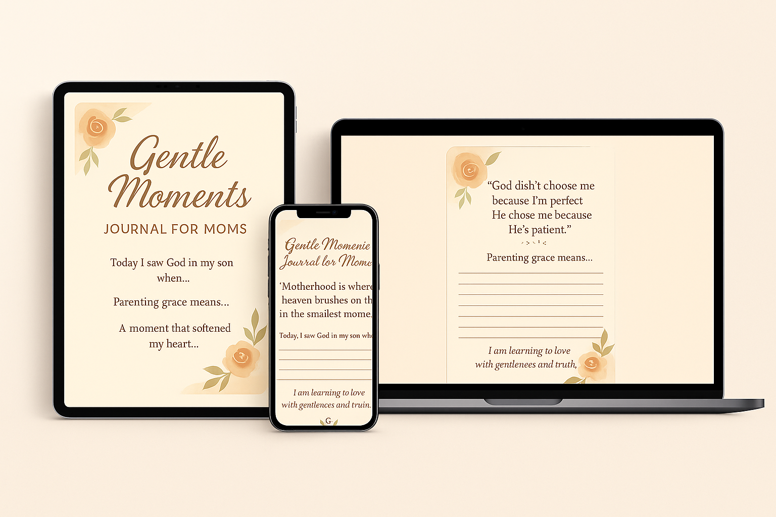 Gentle Moments Journal for Moms A guided faith-filled journal for mothers raising sons with grace and strength
