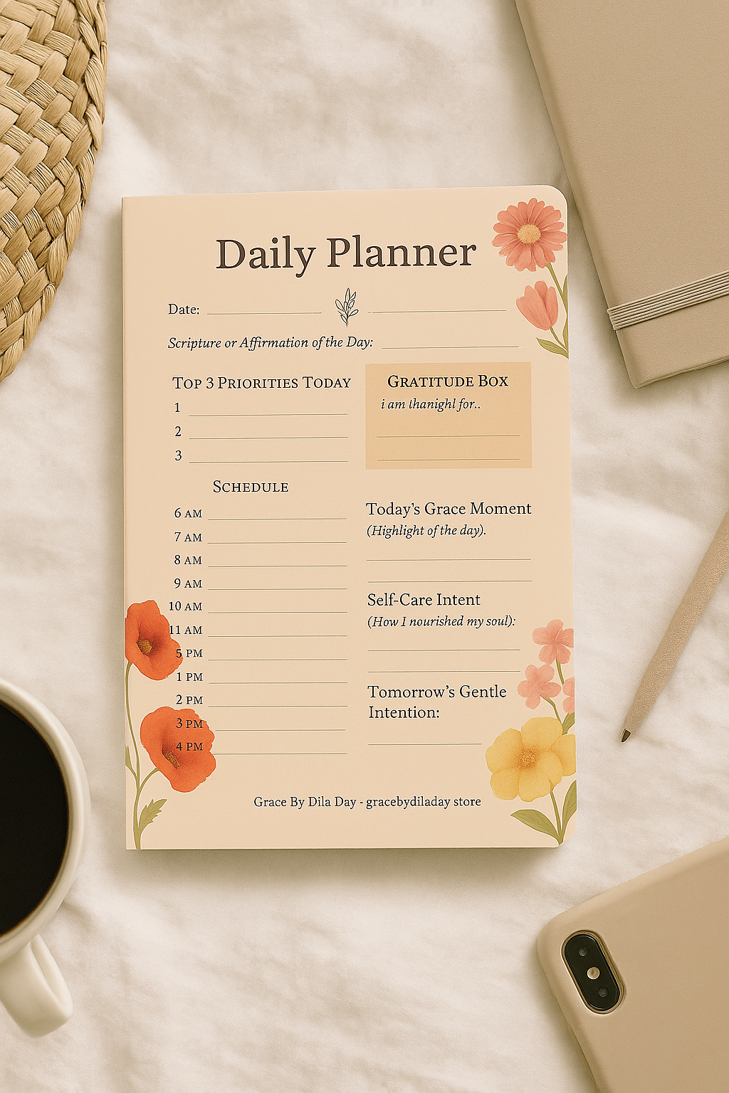Grace By Dila Day – Daily Planner Soulful Morning Rituals for a Peaceful Day