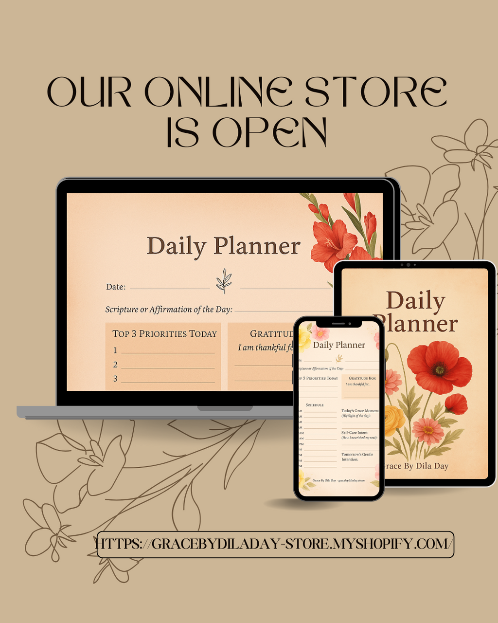 Grace By Dila Day – Daily Planner Soulful Morning Rituals for a Peaceful Day