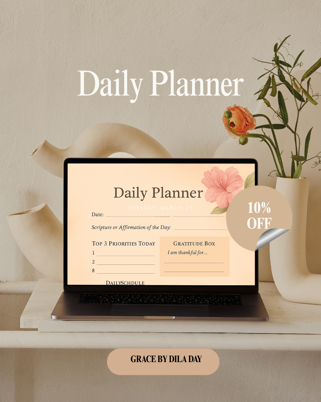 Grace By Dila Day – Daily Planner Soulful Morning Rituals for a Peaceful Day
